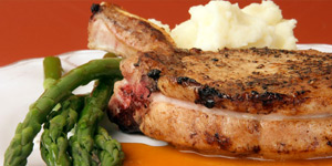 Pork Chops with Apple & Whiskey Sauce