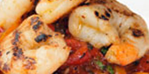 Grilled Shrimp with Stewed Peppers